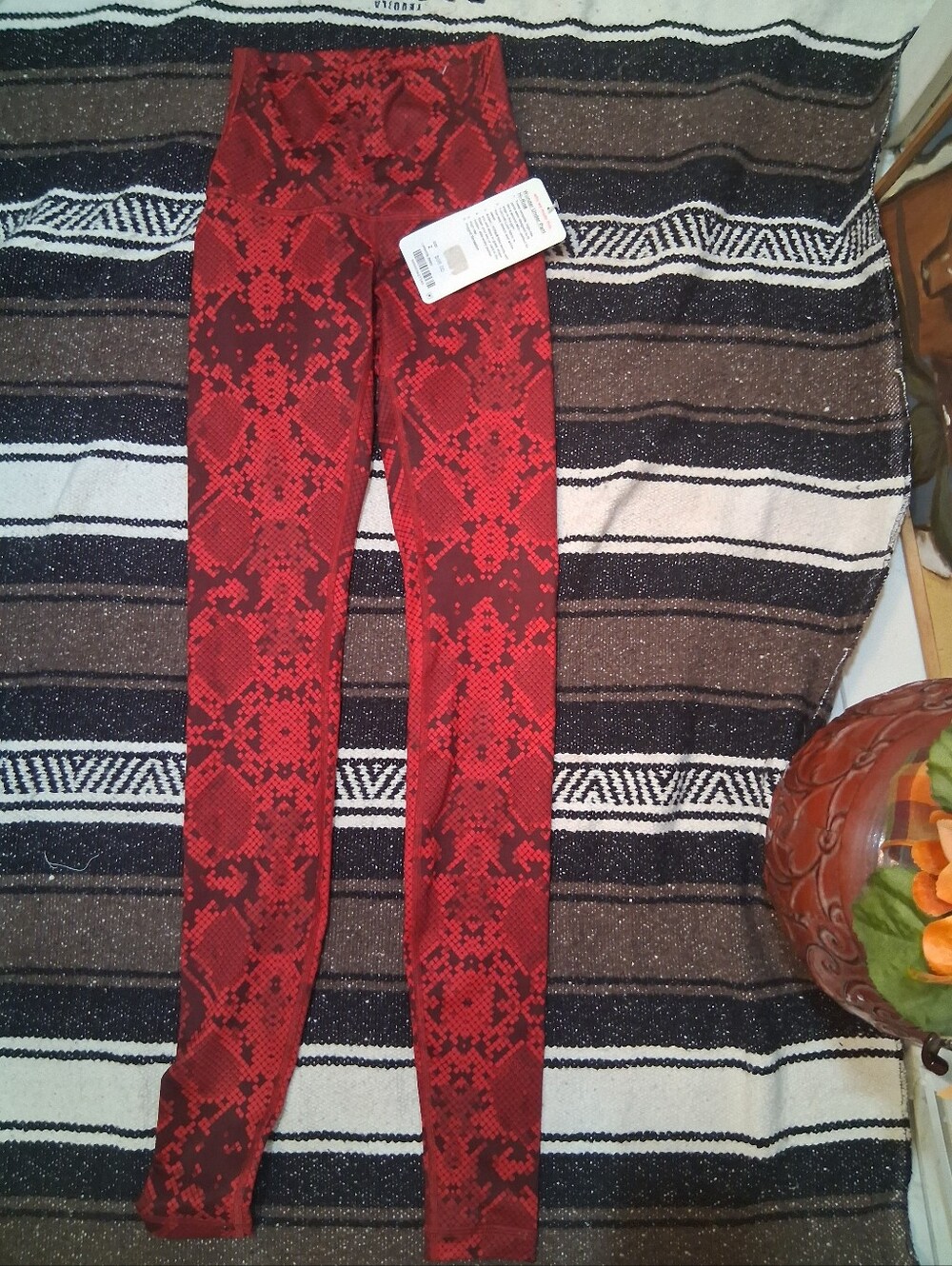 lululemon athletica Red Snake-Print High-Rise Leggings
